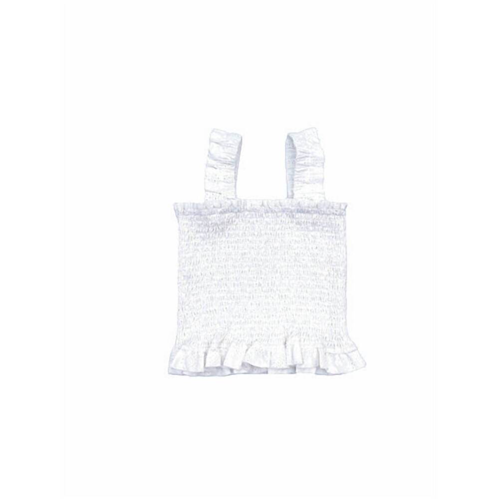 NEW LITTLE OLIN girls’ tween smocked top in white